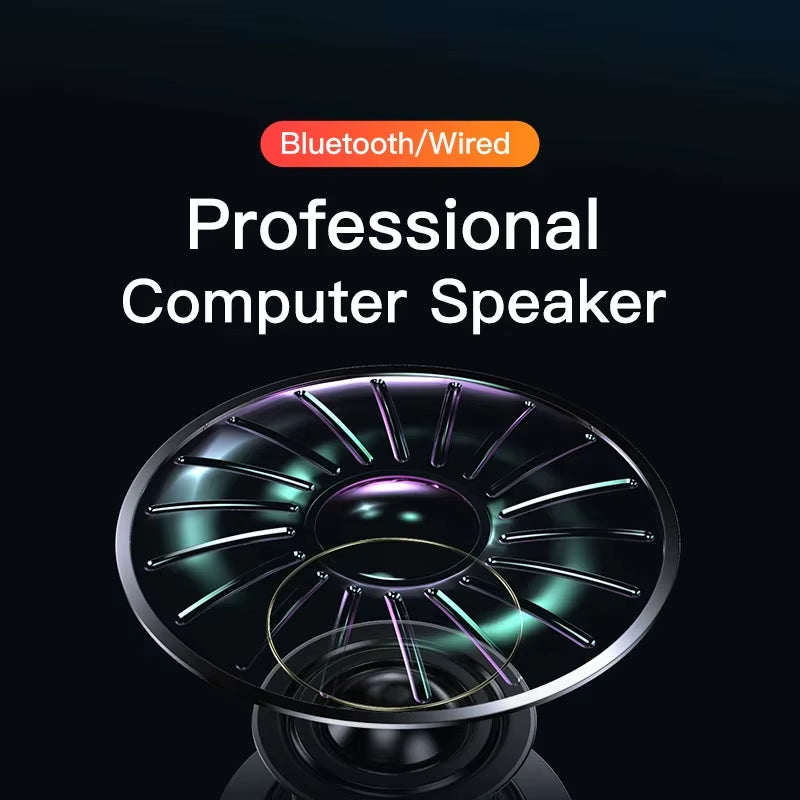 4D Computer Wired Loudspeaker Bluetooth Bar Stereo Sound Subwoofer Surround Soundbar Speaker for Macbook Laptop Notebook PC Game