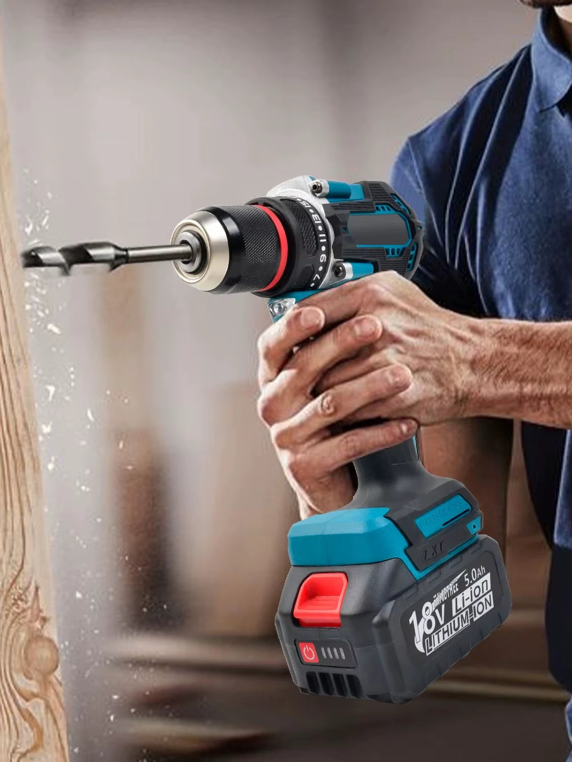 20V 10mm Cordless Electric Impact Drill and Screwdriver Compatible with Makita 18V Battery