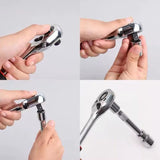 46-Piece 1/4 Inch Drive Socket Set - Metric Ratchet Wrench Kit with 4-14mm CR-V Sockets for Automotive and Household Repairs