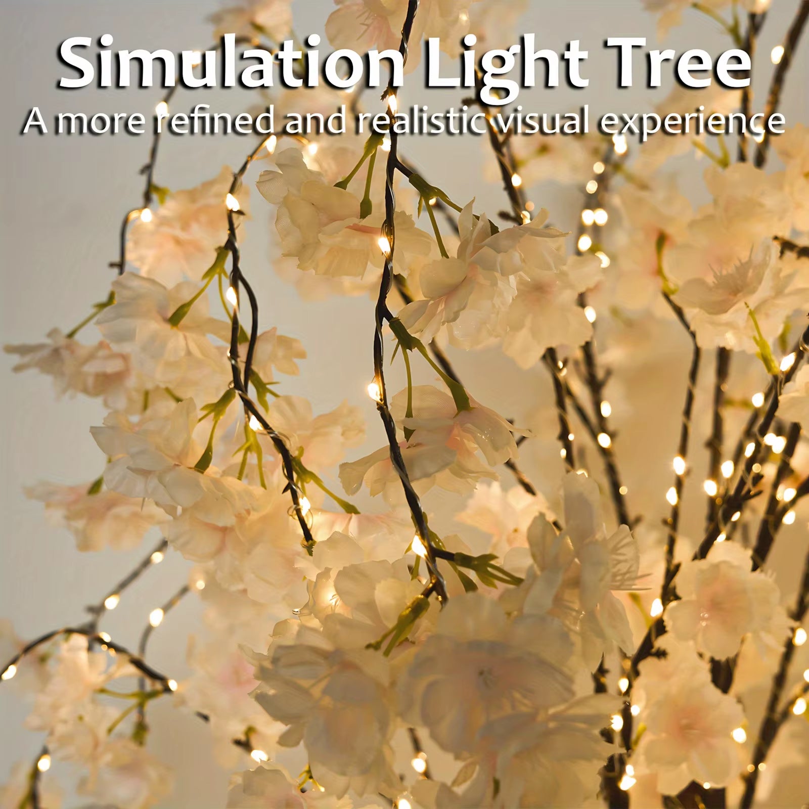 Cherry Blossom Tree Light, 6Ft Lighted Trees for Decoration Inside, 450 LED Lights Cherry Blossom Tree Artificial Warm Light