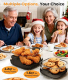 4-In-1 Portable Glass Air Fryer - 1500W, 4.2QT & 1.6QT Dual Glass Containers