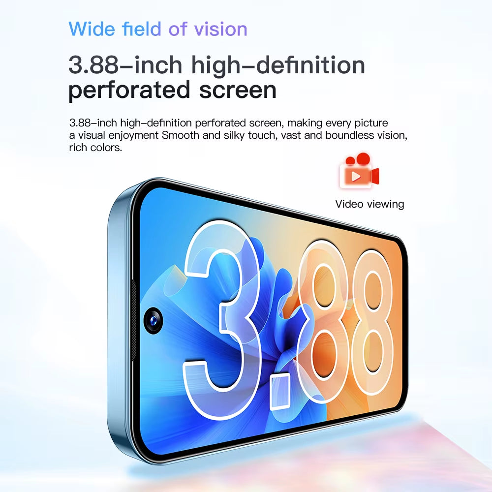 XS19 Mini Smartphone 3.88In 2GB RAM 16GB ROM Android10.0 with Facial Recognition Dual SIM Standby 3G Network Small Phone