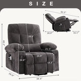 Power Lift Recliner Chair for Elderly with Vibration Massage and Lumbar Heating Electric Recliner Sofa with Cup Holde，Customized