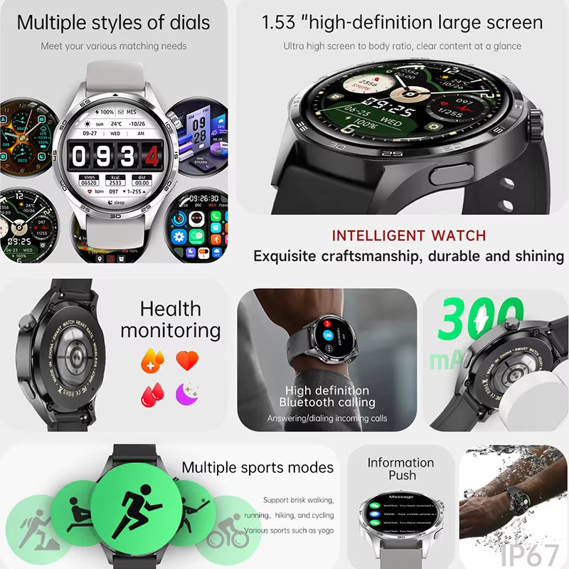Watch GT5 PRO Smartwatch GPS Motion Trajectory HD Screen Bluetooth Call NFC Men Smart Watch Outdoor Sports Watches Men 2024 New