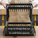 2-Tier Dishwasher with Drain Tray for Tableware, Cutlery, and Tray Storage - Kitchen Countertop Drying Rack