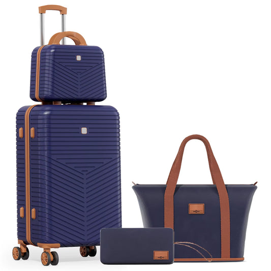 4/6 Piece Luggage Set with Spinner Wheels & TSA Lock, Carry on Luggage Hardshell ABS+PC, Travel Collection Suitcases Sets