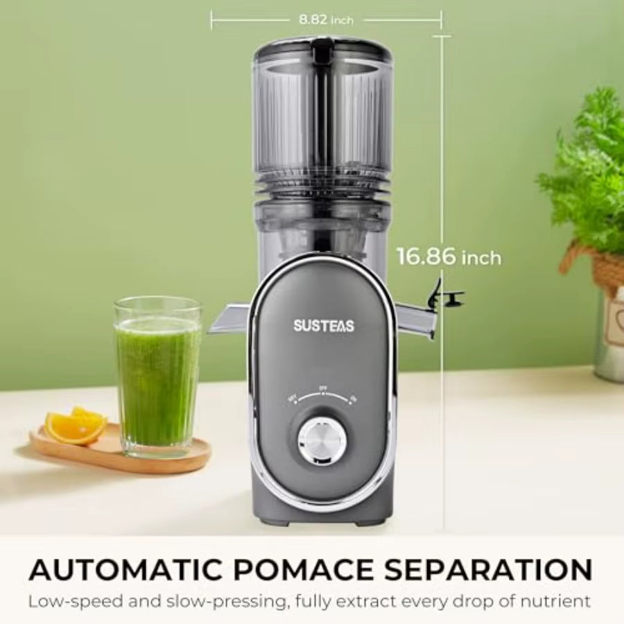 Cold Press Juicer Machine with 5.3 Feed Chute 50Oz Ccity 300W Slow Masticating Extractor for Whole Fruits and Vegetables Automa