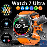2025 New 6ATM Waterproof Smart Watch Men Outdoor Smartwatch GPS Earphone Compass Heart Rate LED Bluetooth Call Sports Gift