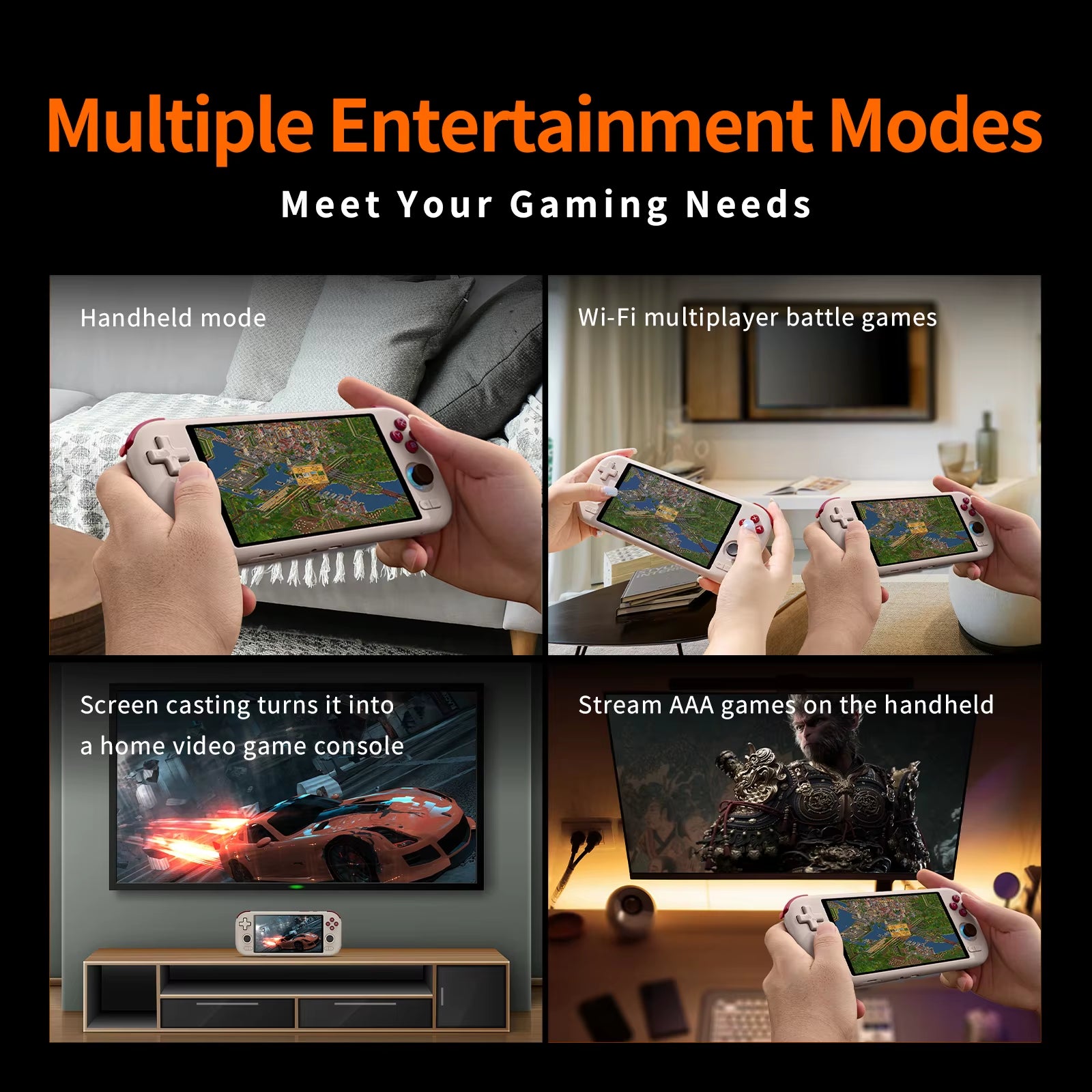 AIR X Handheld Game Console Qualcomm Snapdragon 662 5.5'' Touchscreen Android 14 Active Cooling Fan 15W Fast Charging RGB