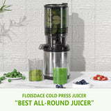 6.5" Large Feed Chute Electric Slow Masticating Juicer, 350W for Whole Fruits and Vegetables, Easy Clean Assembly
