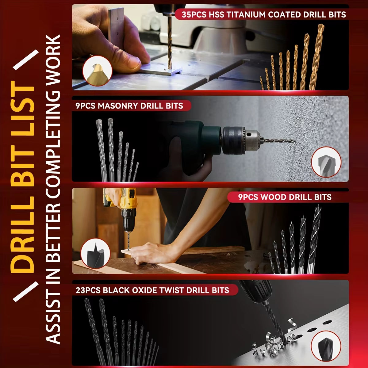400-Piece Comprehensive Drill Bit and Screwdriver Bit Set with Storage Case, Ideal for Metal, Wood, and Masonry Applications