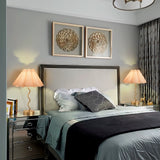 Gold Modern Table Lamp, Scalloped Pleated Desk Lamps Wavy Lamp for Bedside, Bow Table Lamps for Kitchen Counter, Nightstand Deco