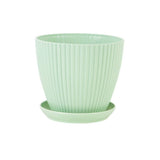 Flower Pot round Planters Succulents Plant Pot with Tray Office Desktop Balcony Home Garden Decoration Outdoor Potted 5 Sizes