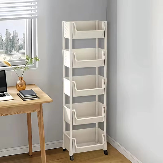5-Layers with Wheels Storage Shelves，Bathroom Organizers and Storage，Storage Cabinet，Rolling Cart，Use for Home and Kitchen