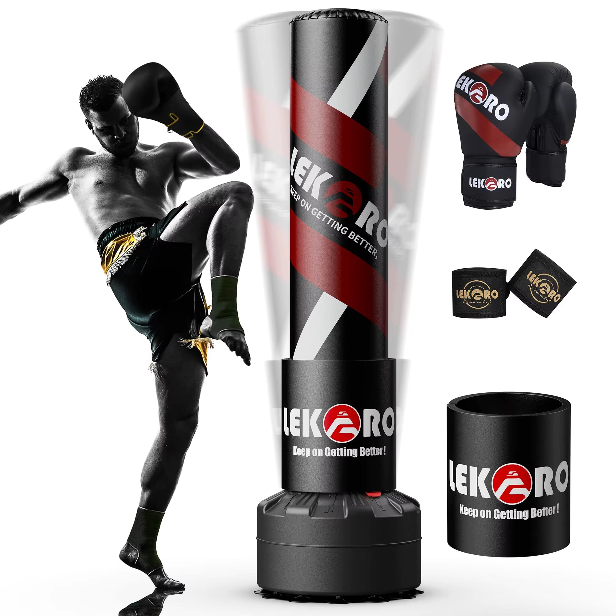 Standing Boxing Post with Gloves, Home Fighting Training Sandbag, Boxing Bag with Suction Cup, Holiday Gift for Sports Men