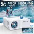 Native 1080P 5G Wifi Projector/18000Lm/Outdoor Movie/Projector 4K Suppor Ios/Android/Win/Tv Stick/Ps5 Whitet/ Max 450" Display