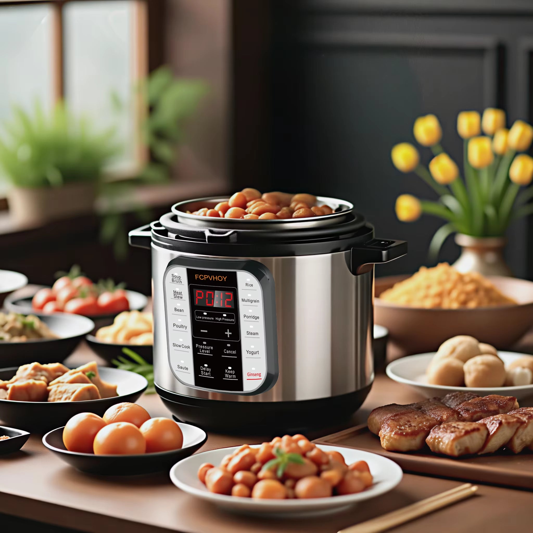 6-Quart Whisper Quiet 12-In-1 Electric Pressure Cooker, Slow Rice Cooker, Steamer, Sauté, Yogurt Maker, Warmer & Sterilizer, Ove