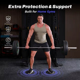 24 Sq Ft Interlocking Gym Floor Mats, 6 Tiles with Rubber Top & EVA Foam for Home Workouts