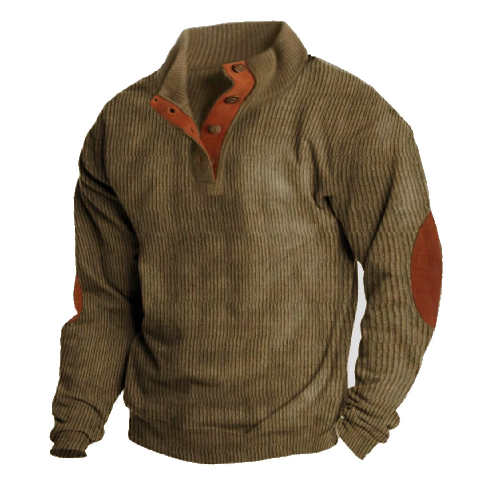 Mens Casual Sweater Tops Loose Comfortable Buckle Stand Neck Long Sleeve Knitwear Hoodie plus Size Mens Band Knitting Pullovers