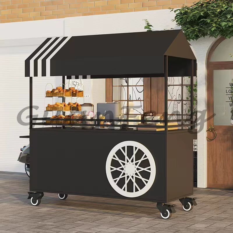Stall Trolley Mobile Stall Snack Cart Display Stand Night Market Float Outdoor Market Stall