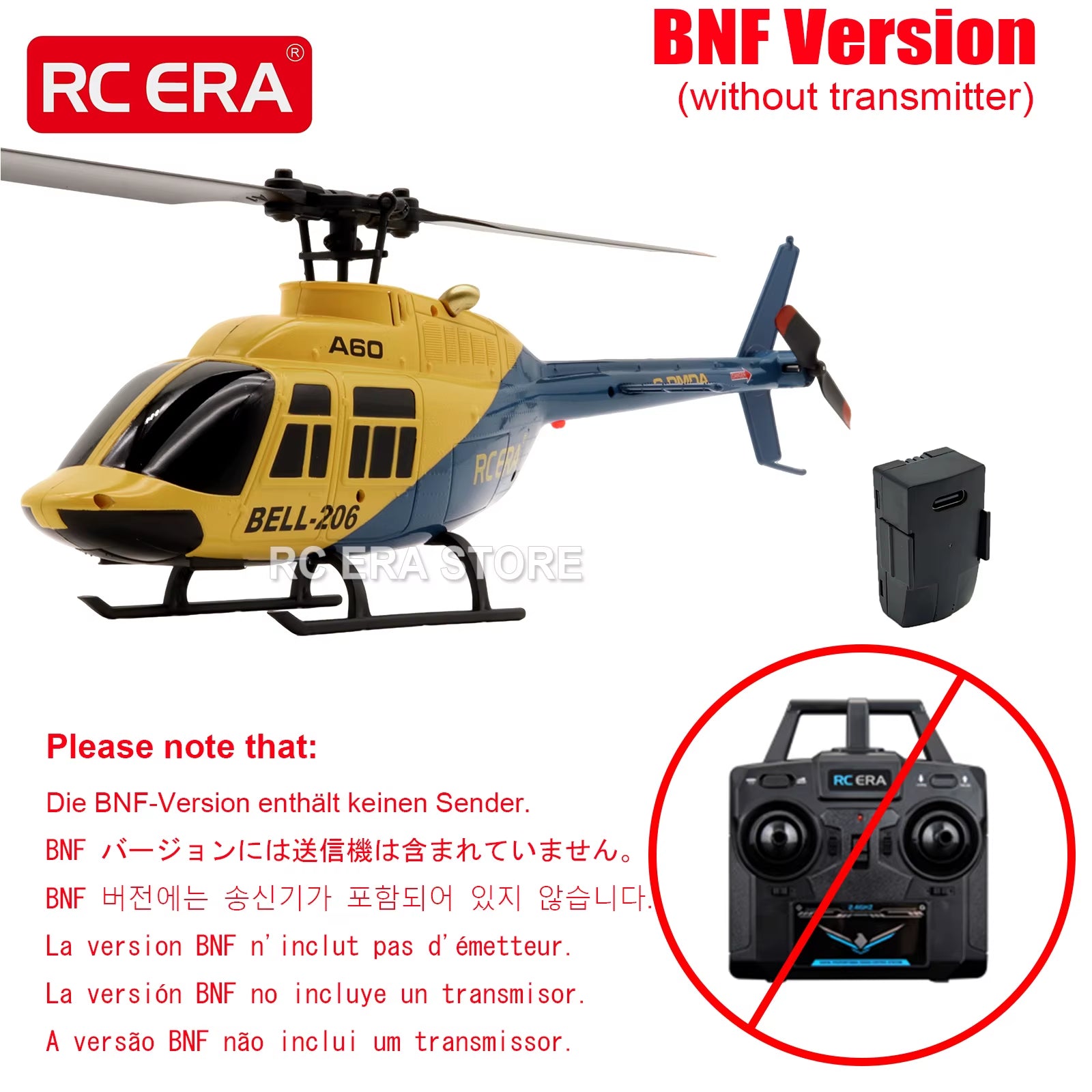 A60 Mini Bell206 RC Helicopter 2.4G 6-Aixs Gyroscope 4CH Altitude Hold Remote Control Plane Toys for Adult Gift