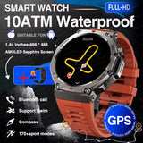 2025 New Military Bluetooth Call Smart Watch Built-In GPS Compass Barometric Altimeter 10ATM Waterproof Sports Smartwatches Men