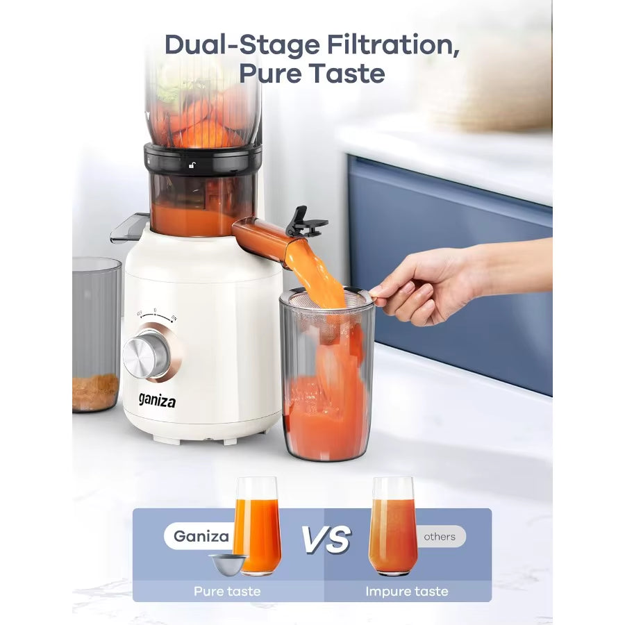 Juicer Machines Cold Press Juicer with Large Feed Chute for Whole Fruits and Vegetables Slow Masticating Juicers with 3 Replace