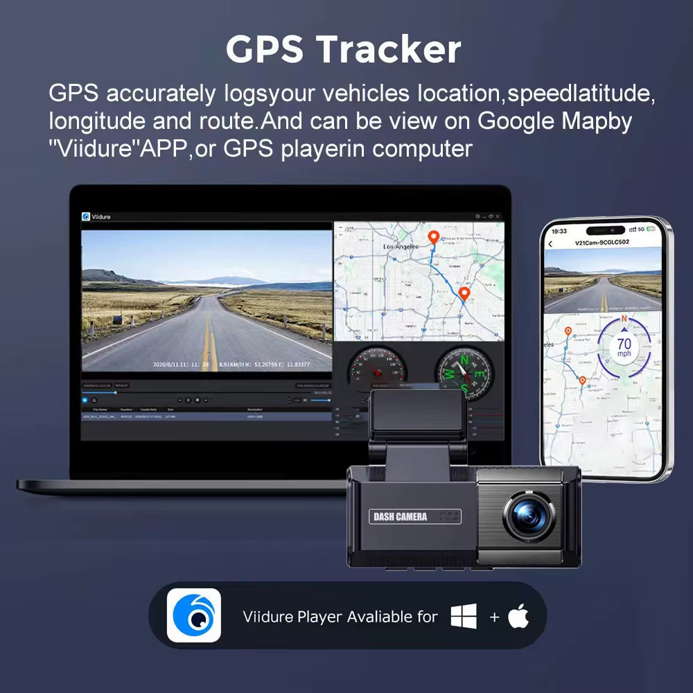 4K Dash Cam for Car Dvr Dual Lens Driving Recorder Car DVR 1080P Rear Lens Camera Built-In Wifi GPS Dashcam Black Box