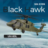 Wltoys K170 RC Helicopter with Gyro UH-60L 4CH Remote Control Brushless Helicopters with LED Light Airplane Toys for Kids