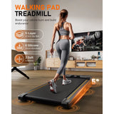Portable under Desk Treadmill with 2.5HP Motor, 330Lbs Capacity for Home Use, Compact Design Ideal for Exercise at Work.