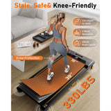 Portable under Desk Treadmill with 2.5HP Motor, 330Lbs Capacity for Home Use, Compact Design Ideal for Exercise at Work.