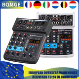 B 4 Channel 24 DSP DJ Audio Sound Mixer Interface Mixing Console Desktop Karaoke with MP3 Input USB Bluetooth Input Stereo
