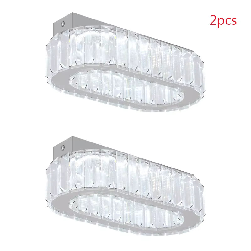 Indoor K9 Crystal Oval Ring Lamp Luxury Interior Decoration Led Chandelier Dining Room Lustre Hanging Lighting for Living Room