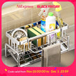 Over-Sink Kitchen Organizer - Sponge Holder & Drying Rack with Faucet Mount, Space-Saving Storage for Sponges and Brushes