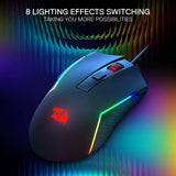 M616 RGB Gaming 10000 DPI Wired Optical 6 Programmable Buttons 8 Backlit Modes Software Supports DIY Keybinds Mouse