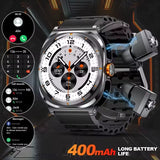 2025 New 6ATM Waterproof Smart Watch Men Outdoor Smartwatch GPS Earphone Compass Heart Rate LED Bluetooth Call Sports Gift