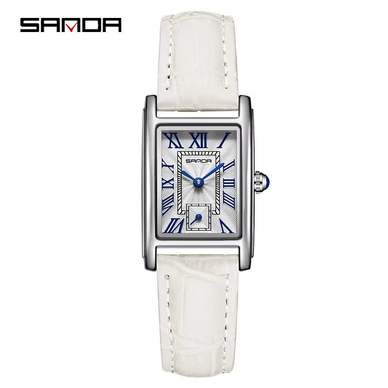 1116 New Fashion 2024 Elegant Design Rectangle Dial Water Resistant Quartz Movement Business Women Analog Wrist Watch