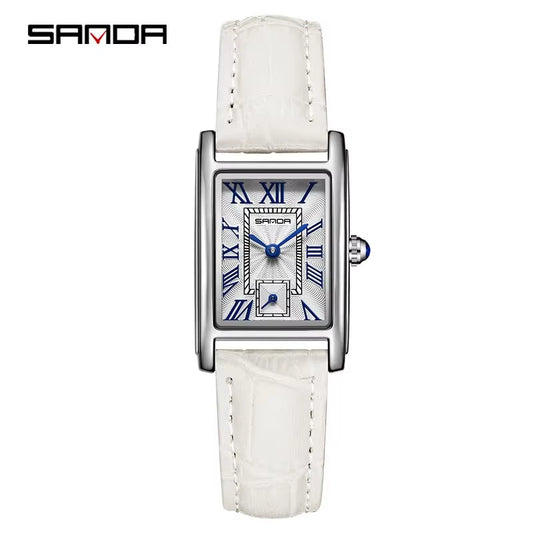 1116 New Fashion 2024 Elegant Design Rectangle Dial Water Resistant Quartz Movement Business Women Analog Wrist Watch