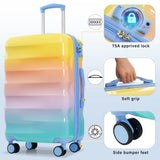 Luggage Set–Hardshell Suitcases with Spinner Wheels and TSA Lock, PC+ABS, Vibrant Glossy Expandable Design for Travel