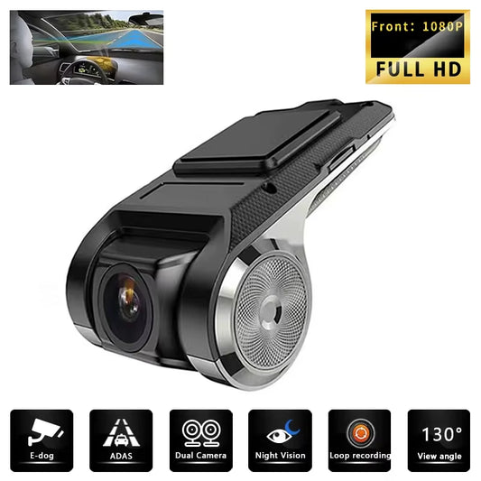 HD 1080 Pdash Cam Car USB ADAS DVR Dual-Lens Camera Video Special for Android Multimedia Player Front Recorder Reverse Vision