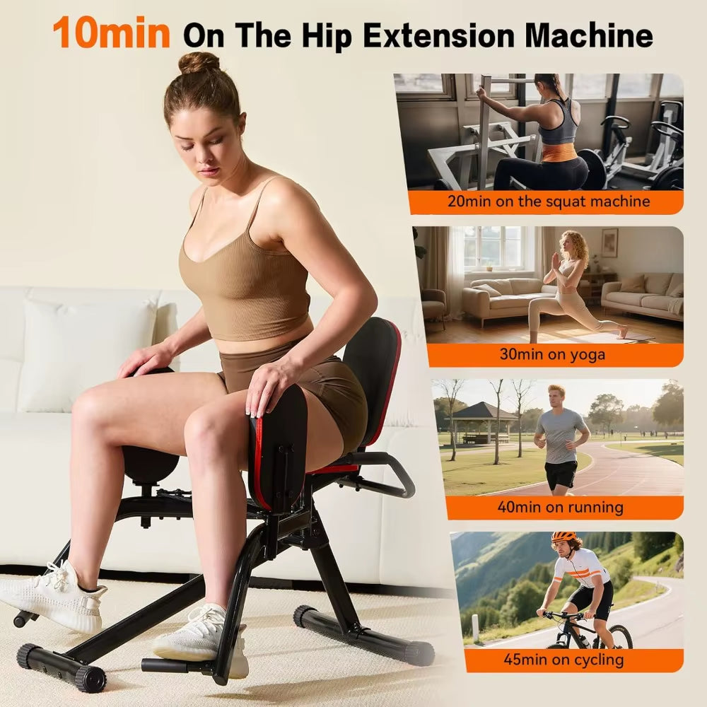 ERGOLIFE 6 Resistances Hip Abduction Machine for Home Office Inner Thigh Exercise Equipment Glute Training Machine