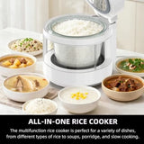 6 Cup Glass Rice Cooker Inner Pot with Stainless Steel Steamer Basket Zero Coating Multifunctional Steam and Slow Cook Ideal Fo
