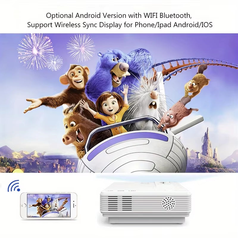Portable LED Projector 4K Home Theater Beamer Smartphone Screen Mirroring Dual Wifi 5G Bluetooth HD 1080P Video Mini Proyector