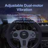 Universal USB Sim Racing Steering Wheel with 3-Pedals and Shifter, 270/900 Degree Adjustable for PC, Xbox, PS4, Switch Gaming