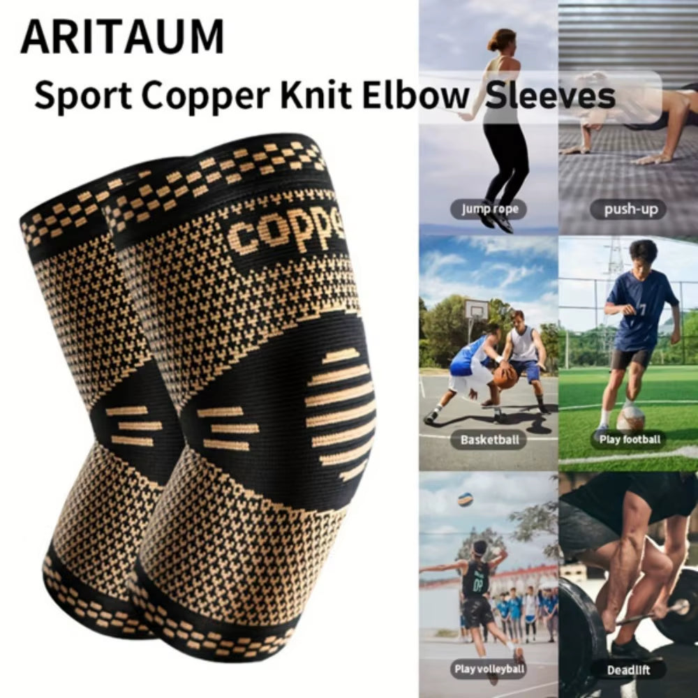 1 Pair Elbow Compression Sleeves Support for Prevention and Recovery of Tendinitis Suitable for Gym Weightlifting Tennis Cycling