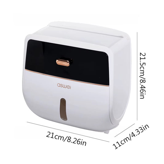 Portable Toilet Roll Paper Holder Plastic Waterproof Double Layer Paper Dispenser for Toilet Storage Box Bathroom Accessories