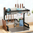 Dish Rack above Sink - Two-Tier Large Capacity Draining Rack with Knife and Utensil Holder Home Decor