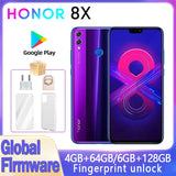 8X Smartphone with Global Firmware, Haisi Kirin 710 CPU, 6.5-Inch Display, 3750mAh Battery, 20MP Rear Camera, Dual SIM - Pre-Owned