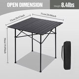 Roll up Camping Tables That Fold Up, Lightweight Portable Compact Metal Camp Table for Grill Outdoor Picnic, Black Long