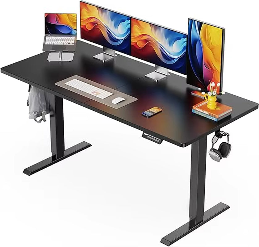 Ergear Adjustable Height Electric Desk, 55" x 28" Ergonomic Sit-Stand Home Office Computer Desk with 4 Memory Presets